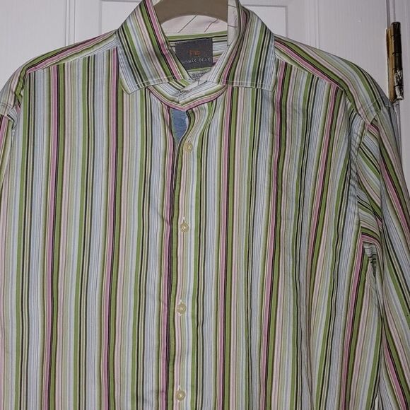 Thomas Dean  button down striped shirt Sz M - Picture 3 of 5